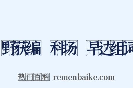野获编·科场·早达组词是什么意思的图片